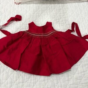 Red Baby Dress with Smocked Detail
